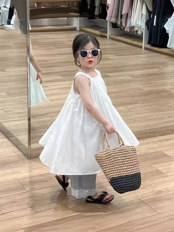 Детска рокля принцеса за лято, 100% памук, стил принцеса, за деца 3–8 г