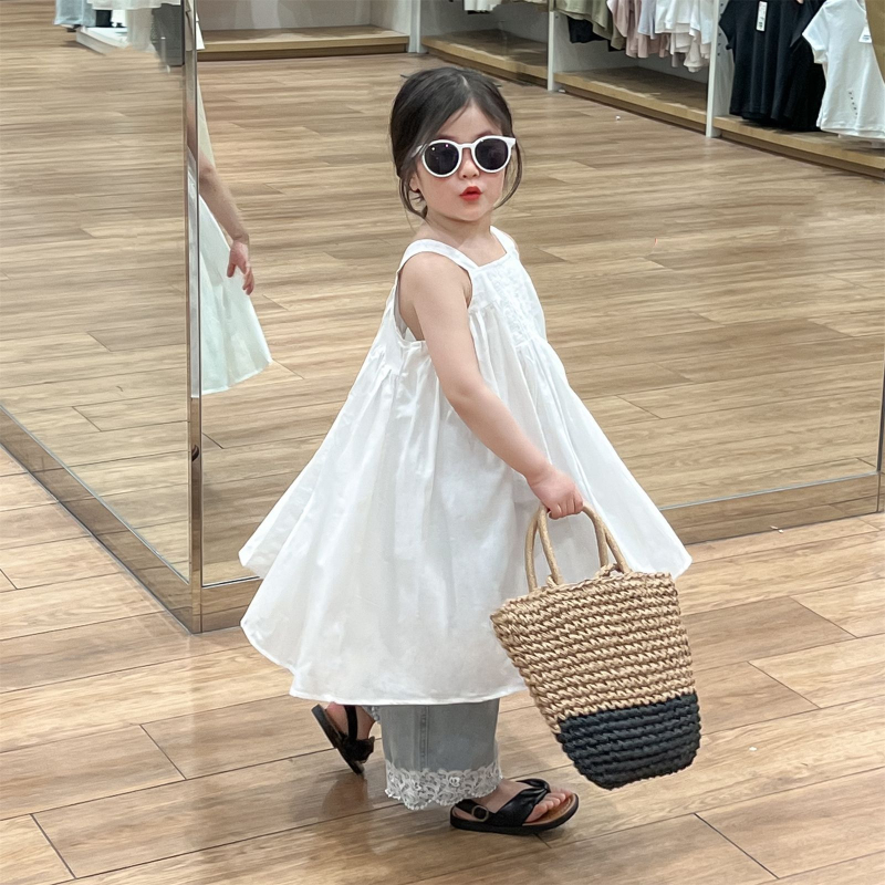 Детска рокля принцеса за лято, 100% памук, стил принцеса, за деца 3–8 г