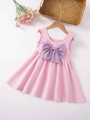 Lányoknak szóló nyári ruha keresztezett hátsóval, ujjatlan, A-vonalú, 100% poliészter, 2026 nyara