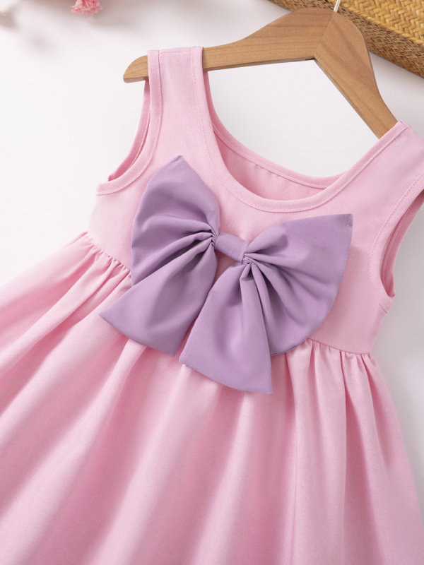 Lányoknak szóló nyári ruha keresztezett hátsóval, ujjatlan, A-vonalú, 100% poliészter, 2026 nyara
