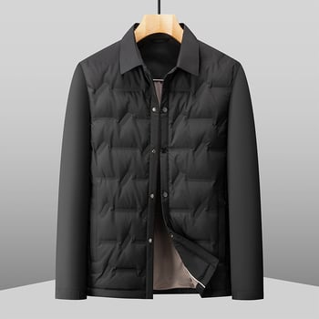 Muška jakna s kapuljom od puhova perja, jednostruko zatvaranje, zimska kolekcija 2025, sadržaj perja 86–90%, punjenje 56–72 g