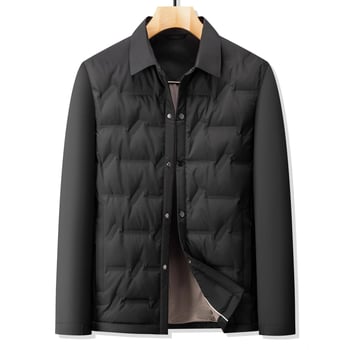 Muška jakna s kapuljom od puhova perja, jednostruko zatvaranje, zimska kolekcija 2025, sadržaj perja 86–90%, punjenje 56–72 g