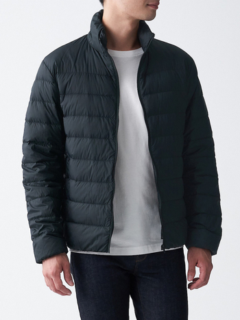 Muška lagana down jakna sa stojećim ovratnikom, zip, vanjski najlon, bijeli patka down punjenje 550, zimska sezona