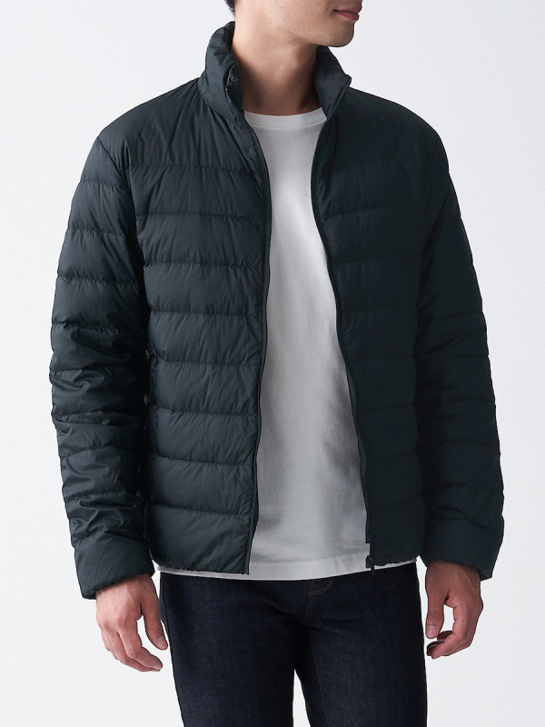 Muška lagana down jakna sa stojećim ovratnikom, zip, vanjski najlon, bijeli patka down punjenje 550, zimska sezona