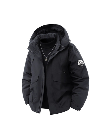 Zimska jakna s kapuljom, unisex, casual stil, s velikim džepovima