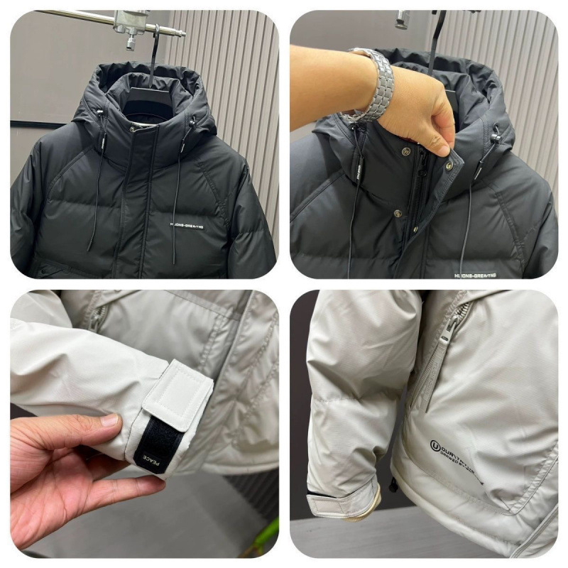 Muška jakna s kapuljačom od perja — vodootporna, otporna na vjetar, topla, 900 fill power, 201–300 g punila od bijelog pera