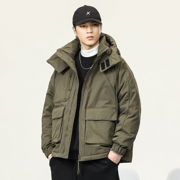 Muška jakna od perja s kapuljom, otporna na vjetar, 90% punilo od bijelog patka, zaštita od hladnoće -20°C do -5°C