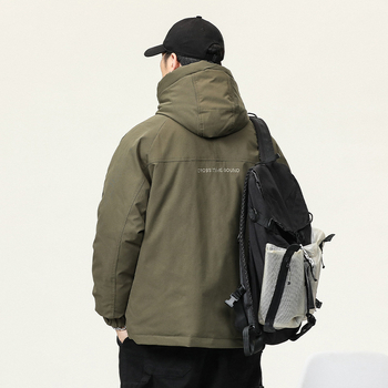 Muška jakna od perja s kapuljom, otporna na vjetar, 90% punilo od bijelog patka, zaštita od hladnoće -20°C do -5°C