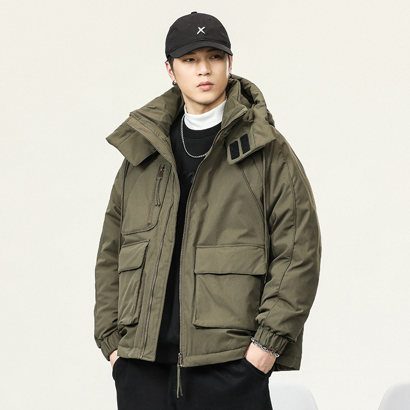 Muška jakna od perja s kapuljom, otporna na vjetar, 90% punilo od bijelog patka, zaštita od hladnoće -20°C do -5°C