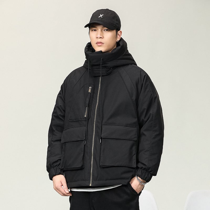 Muška jakna od perja s kapuljom, otporna na vjetar, 90% punilo od bijelog patka, zaštita od hladnoće -20°C do -5°C