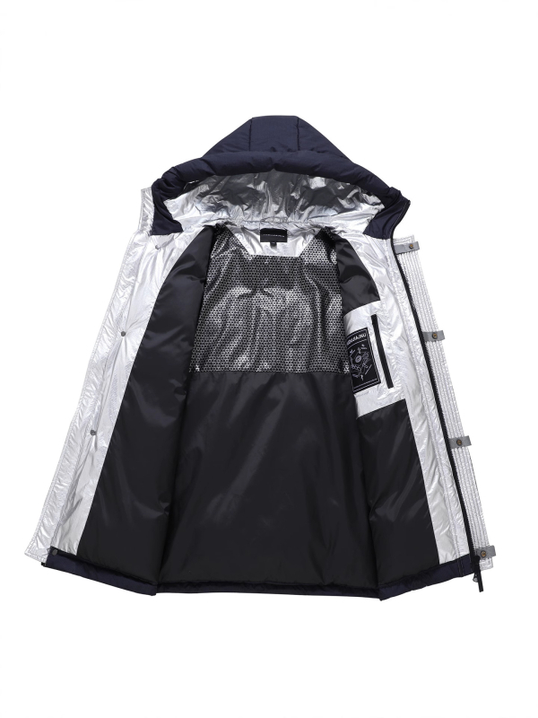 Jakna s bijelim patinim perjem, vodootporna, iznimno hladna zaštita (-30°C do -15°C), dugačka, kapuljača, zatvarač, punjenje 600