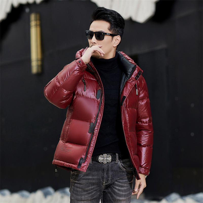 Muška zimska jakna s perjem od pačice, debela izolacija, otpornost na vjetar, stojeći ovratnik, zip, pogodna za hladnoću (-20°C do -5°C)