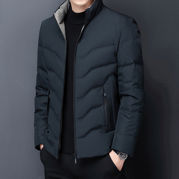 Muška down jakna sa stojećim ovratnikom, punjenje od bijelog gusjeg Downa 95 g, napuh 650, vanjski i podstava 100% poliester, debela toplina