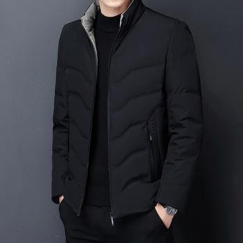 Muška down jakna sa stojećim ovratnikom, punjenje od bijelog gusjeg Downa 95 g, napuh 650, vanjski i podstava 100% poliester, debela toplina