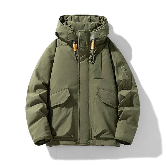 Kapuljačom puna jakna za muškarce i žene | osnovni i trendovski stil (vjetar otporan; zatvarač; produžena duljina; sadržaj perja 81-85%)