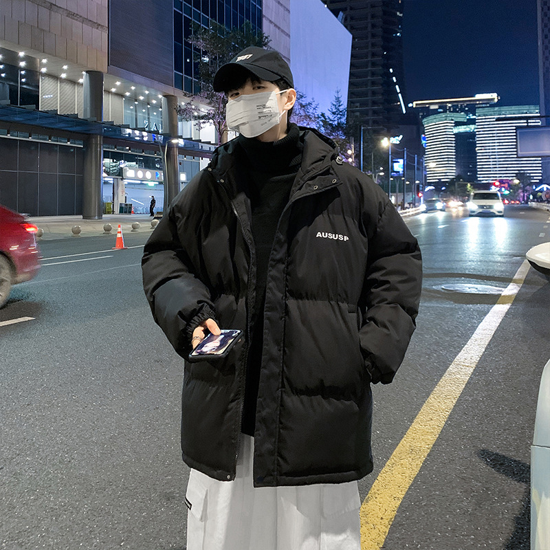 Muška pamučna jakna s kapuljom, kapitone, dvostrana, s vunenim punjenjem