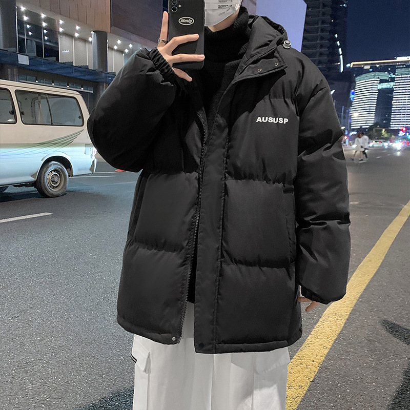 Muška pamučna jakna s kapuljom, kapitone, dvostrana, s vunenim punjenjem