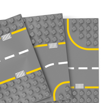 Βάση δρόμου για κατασκευαστικά τεμάχια, συμβατή με LEGO μεγάλων τεμαχίων, ABS πλαστικό, 100–200 τεμάχια, για ηλικίες 7–14 ετών