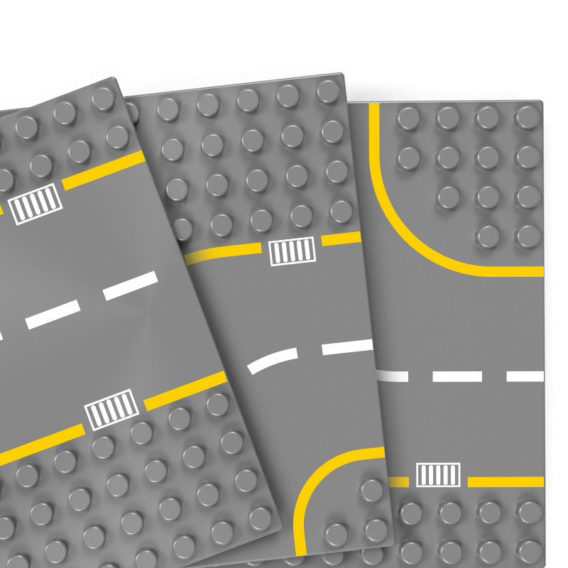 Βάση δρόμου για κατασκευαστικά τεμάχια, συμβατή με LEGO μεγάλων τεμαχίων, ABS πλαστικό, 100–200 τεμάχια, για ηλικίες 7–14 ετών