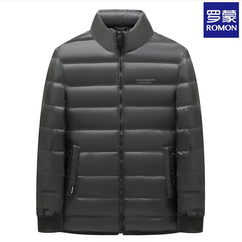 Geacă de iarnă pentru bărbați Romon cu glugă, lungime medie, umplutură din puf de gâscă alb, 800 fill power, căptușeală interioară detașabilă, -20°C până la -5°C