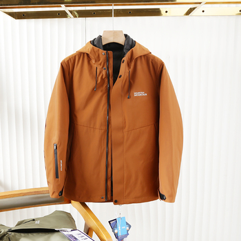 Muška zimska jakna s kapuljačom, sadržaj perja 81–85%, nadomještaj 100–150 g, prozračna, zaštita od hladnoće -30°C do -15°C