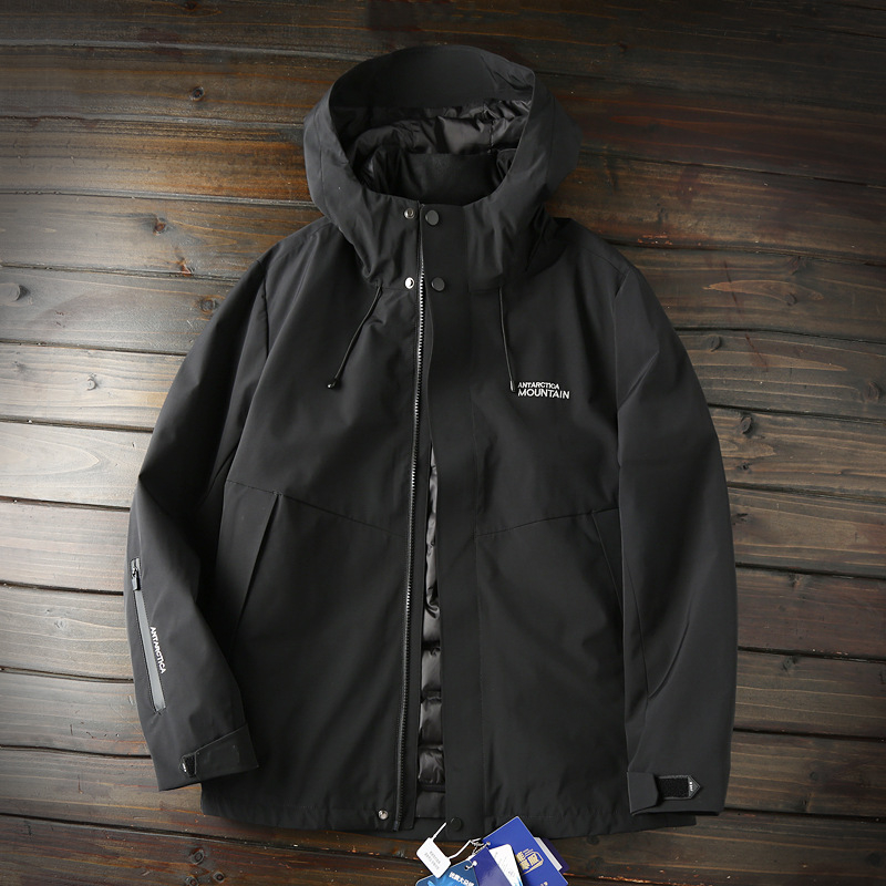 Muška zimska jakna s kapuljačom, sadržaj perja 81–85%, nadomještaj 100–150 g, prozračna, zaštita od hladnoće -30°C do -15°C