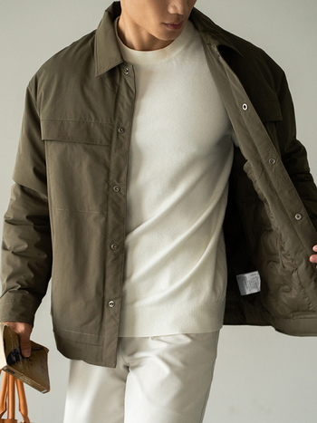 Μπουφάν από πούπουλο πάπιας, αντιανεμικό και ζεστό, γέμισμα πούπουλα πάπιας 90%, κοντό μήκος, γιακά τύπου πέτο