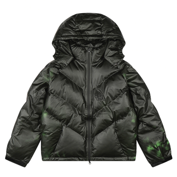 Kapucnis, vastag poliészter-töltésű pamutkabát, Harajuku kardigan stílus, cipzáras zsebek, húzózsinóros alsó, téli 2025