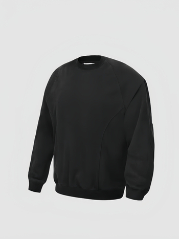 FBUF debeli pamukasti sweatshirt s boxy krojem, stojeći ovratnik, dugi rukav, patch detalji, 96%+ pamuk, tkanina 500G, za proljeće i jesen