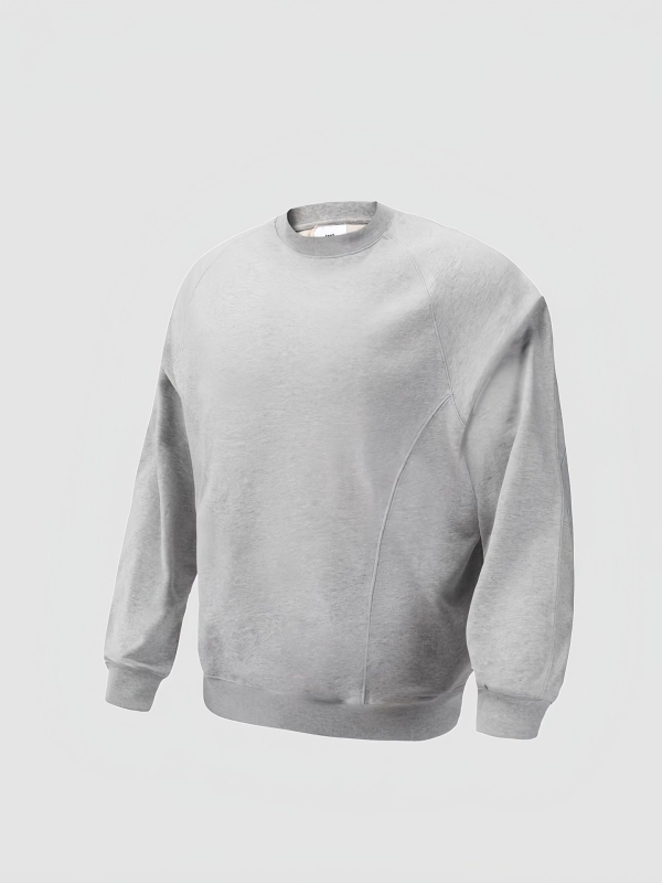 FBUF debeli pamukasti sweatshirt s boxy krojem, stojeći ovratnik, dugi rukav, patch detalji, 96%+ pamuk, tkanina 500G, za proljeće i jesen