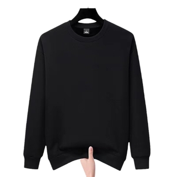 Ανδρικό φούτερ φλις από βαμβάκι, στρογγυλή λαιμόκοψη, μακριά μανίκια, χαλαρή γραμμή, χειμερινό ρούχο