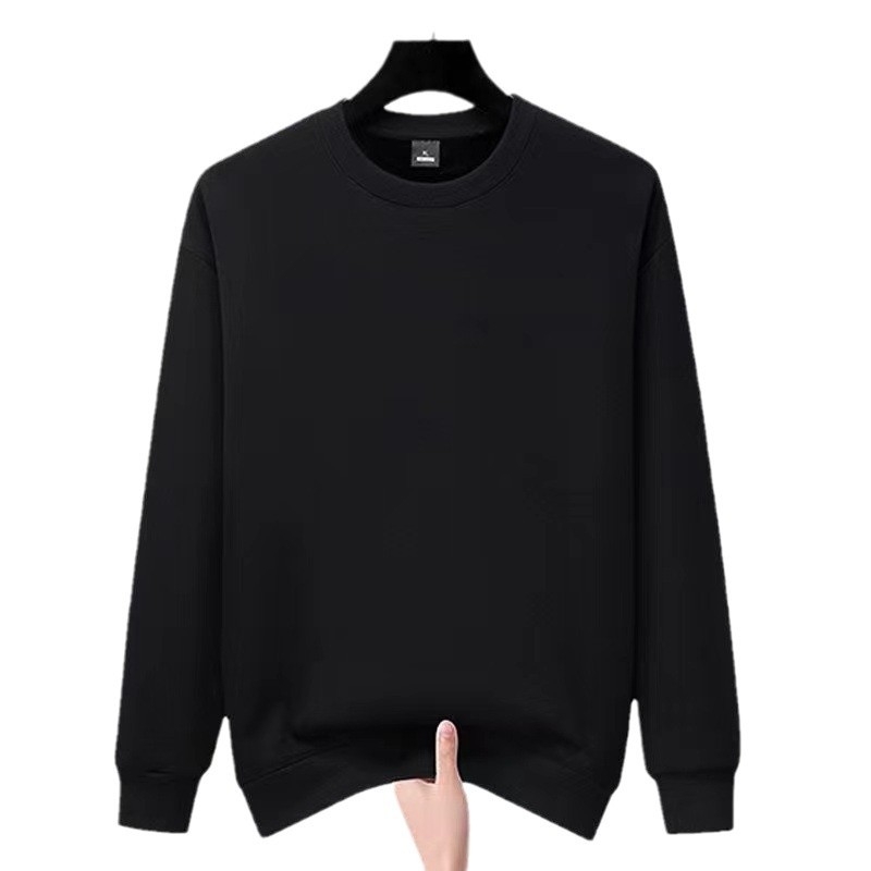 Ανδρικό φούτερ φλις από βαμβάκι, στρογγυλή λαιμόκοψη, μακριά μανίκια, χαλαρή γραμμή, χειμερινό ρούχο