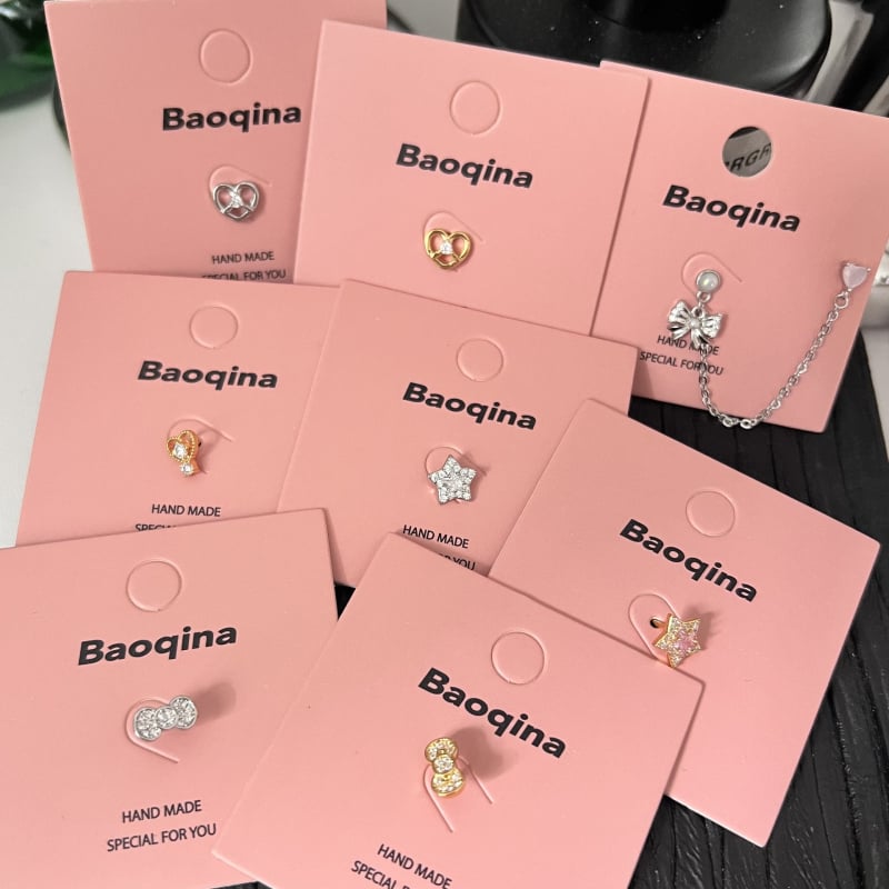 Naušnice – titan čelik, elektroplatirane, dizajn mašna, sladak svježi stil, za žene