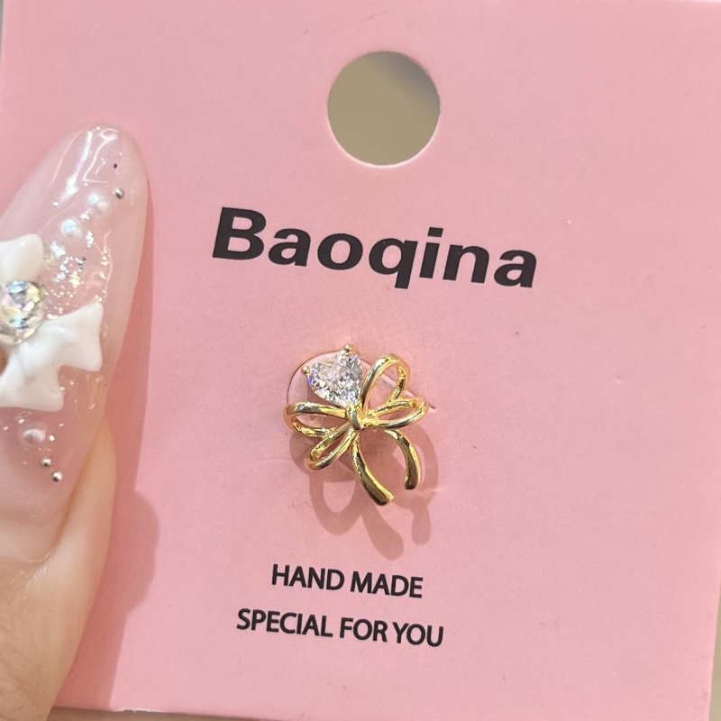 Naušnice – titan čelik, elektroplatirane, dizajn mašna, sladak svježi stil, za žene