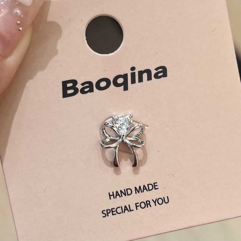 Naušnice – titan čelik, elektroplatirane, dizajn mašna, sladak svježi stil, za žene