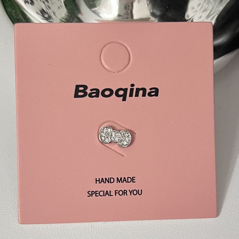 Naušnice – titan čelik, elektroplatirane, dizajn mašna, sladak svježi stil, za žene