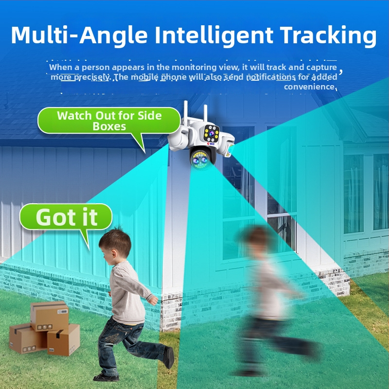 Sfēriska ārējā bezvadu novērošanas kamera ar 360° nakts redzi, 4G, universāla izmantošanai gan telpās, gan ārā