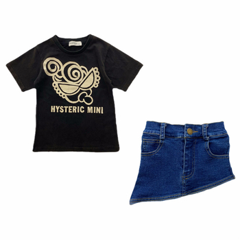 Lányoknak szóló japán stílusú farmer szoknya cartoon mintával, 80% pamut, puha kezeléssel készült anyag