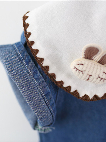 Koreai stílusú pamut hercegnő ruha lányoknak galléval és rövid ujjakkal, egyszínű, puha felület, 2025 nyár