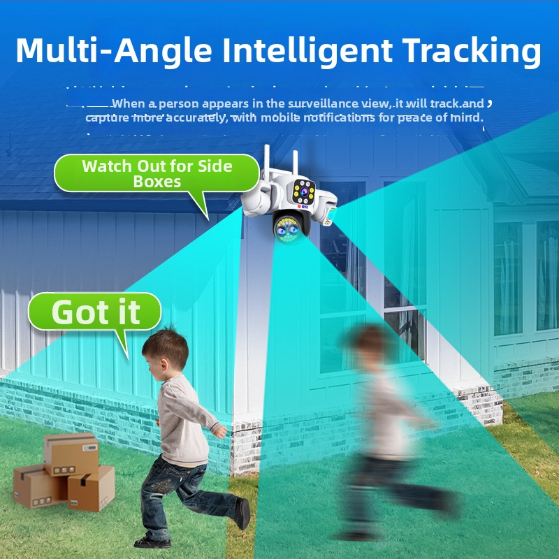 Ārējā bezvadu novērošanas kamera ar 360° nakts redzi, 4G savienojamību, sfēriska kamera, minimālais apgaismojums 0.001 lx, darbības temperatūra -30°C līdz 65°C, barošana 12V