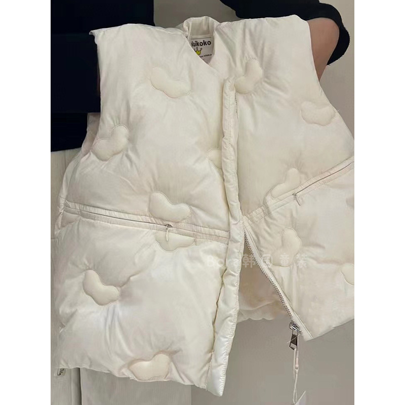 Bērnu pūka veste bez piedurknēm rudens sezonai, vecums 3-8 gadi, pildījums no zoss pūkām 86-90%, poliesteris audums