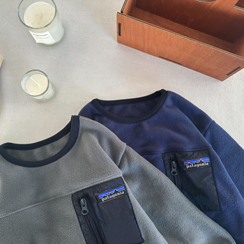 Hanorac-pulover pentru copii, stil japonez casual fleece, iarna 2025, material fleece catifelat coreean, căptușeală poliester, unisex, pentru copii 3–8 ani