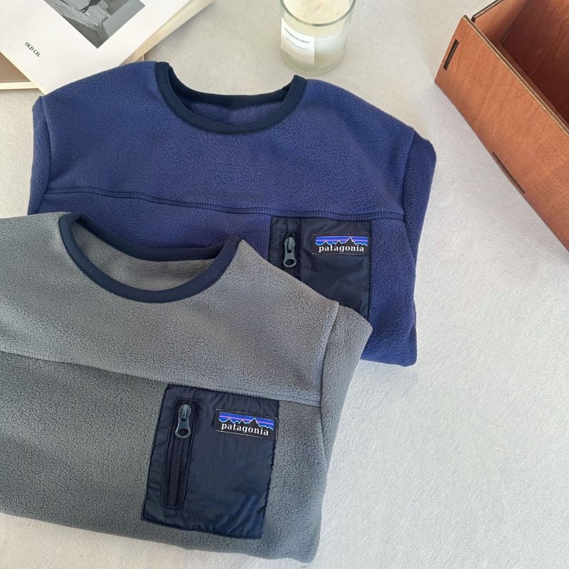 Hanorac-pulover pentru copii, stil japonez casual fleece, iarna 2025, material fleece catifelat coreean, căptușeală poliester, unisex, pentru copii 3–8 ani