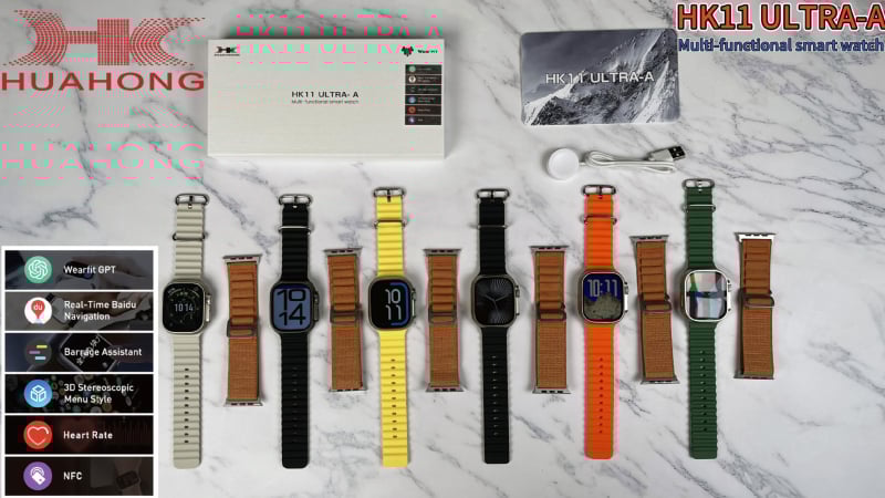 HK11 Ultra-A Pametni sat s Bluetooth pozivom, mjerenje otkucaja srca, krvnog tlaka, zasićenosti krvi kisikom i praćenja sna