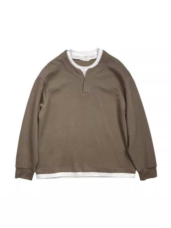 Férfi polár pulóver cipzárral, kerek nyakú, laza szabású, oldalsó zsebek, poliészter 96%+