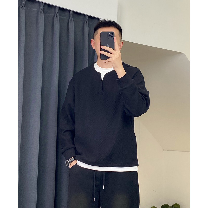 Férfi polár pulóver cipzárral, kerek nyakú, laza szabású, oldalsó zsebek, poliészter 96%+