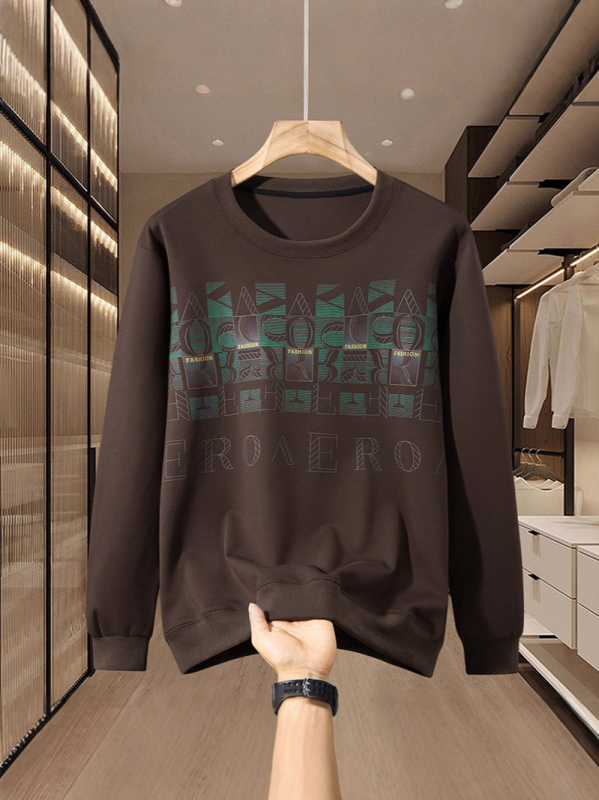 Oversized пуловер суитшърт за мъже, дълги ръкави, младежки стил, свободна кройка, основна материя: вискоза, състав 51-70%