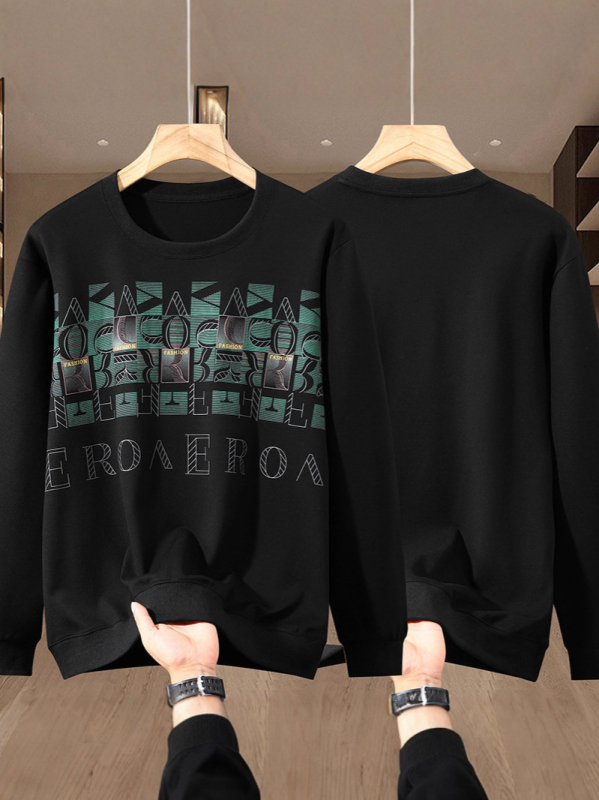 Oversized пуловер суитшърт за мъже, дълги ръкави, младежки стил, свободна кройка, основна материя: вискоза, състав 51-70%