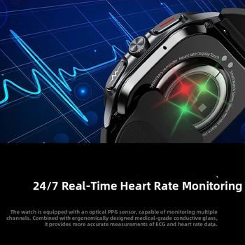 Pametni sat s pumpom zraka za mjerenje krvnog tlaka uz glasovne obavijesti; mjerenje šećera u krvi i otkucaja srca; AMOLED zaslon, kućište od aluminijske legure; NFC s Alipay; trajanje baterije 7–14 dana