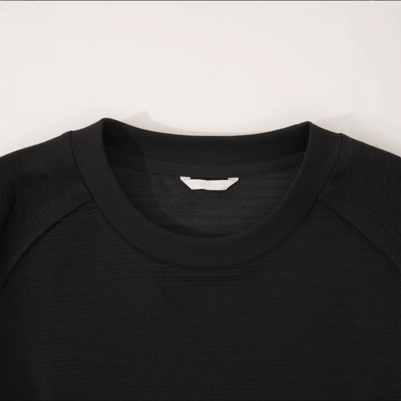 Muški jednobojni dugi rukav T‑shirt s okruglim izrezom, jesenski casual komad s blagim dojmom luksuza